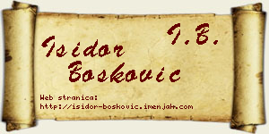 Isidor Bošković vizit kartica